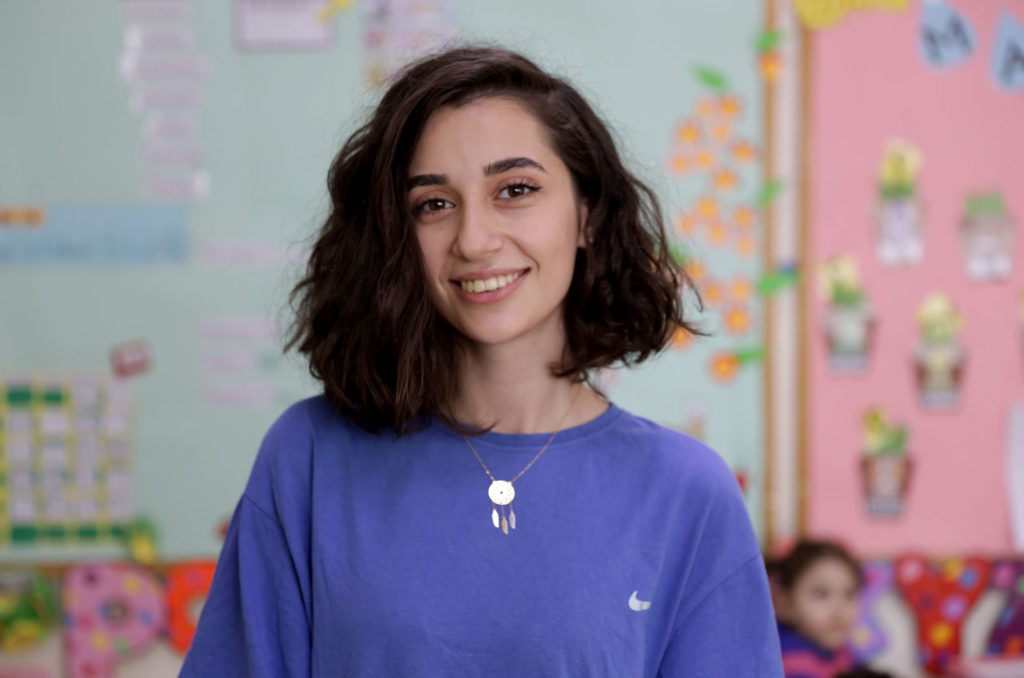 Rawan in her classroom.