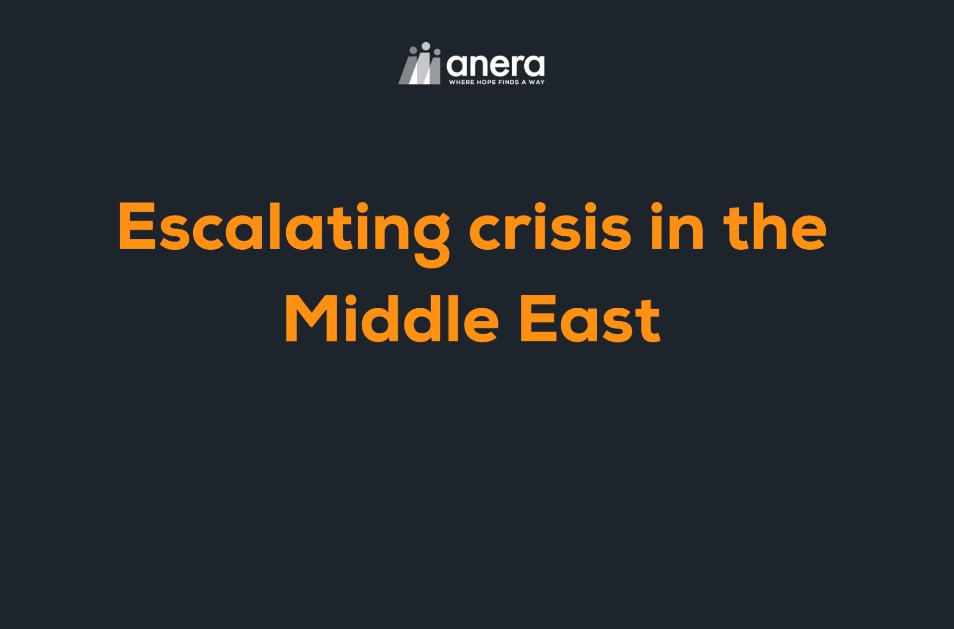Escalating crisis in the Middle East