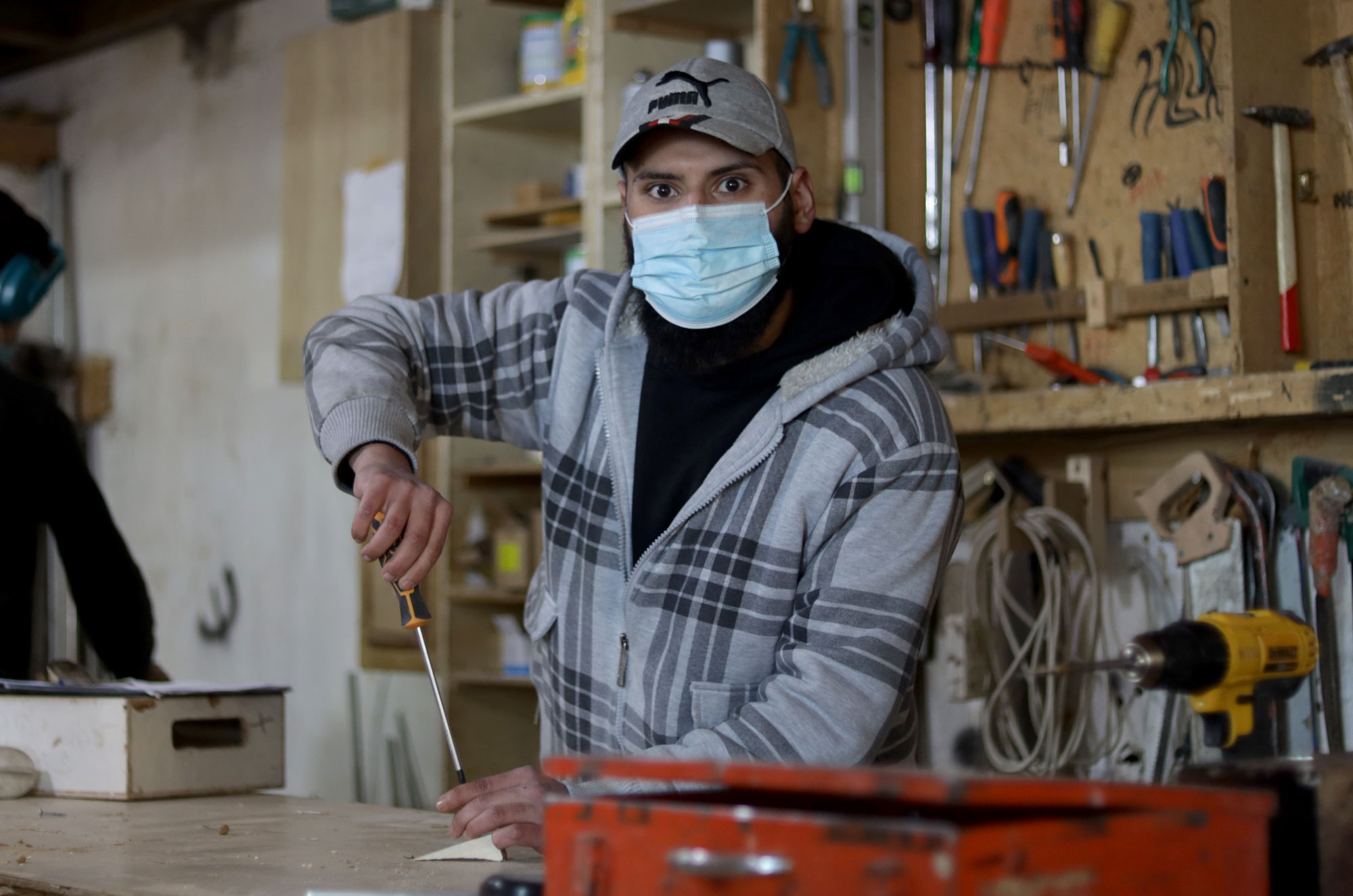 Ali Adel Al-Najjar loves carpentry and jumped at the opportunity to learn the skills of the trade at a professional level.