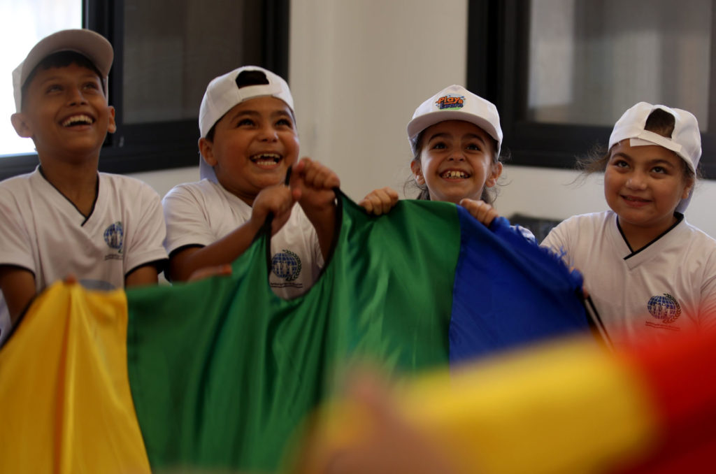 education, palestine, kindergarten, gaza, pcid, fun-day, zawayda, 0S3A2276-EDIT Children in group play