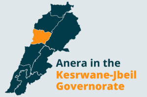 Lebanon map with Kesrwane-Jbeil Governorate highlighted