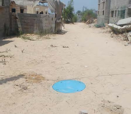 New blue manhole in Al Zana, Gaza.