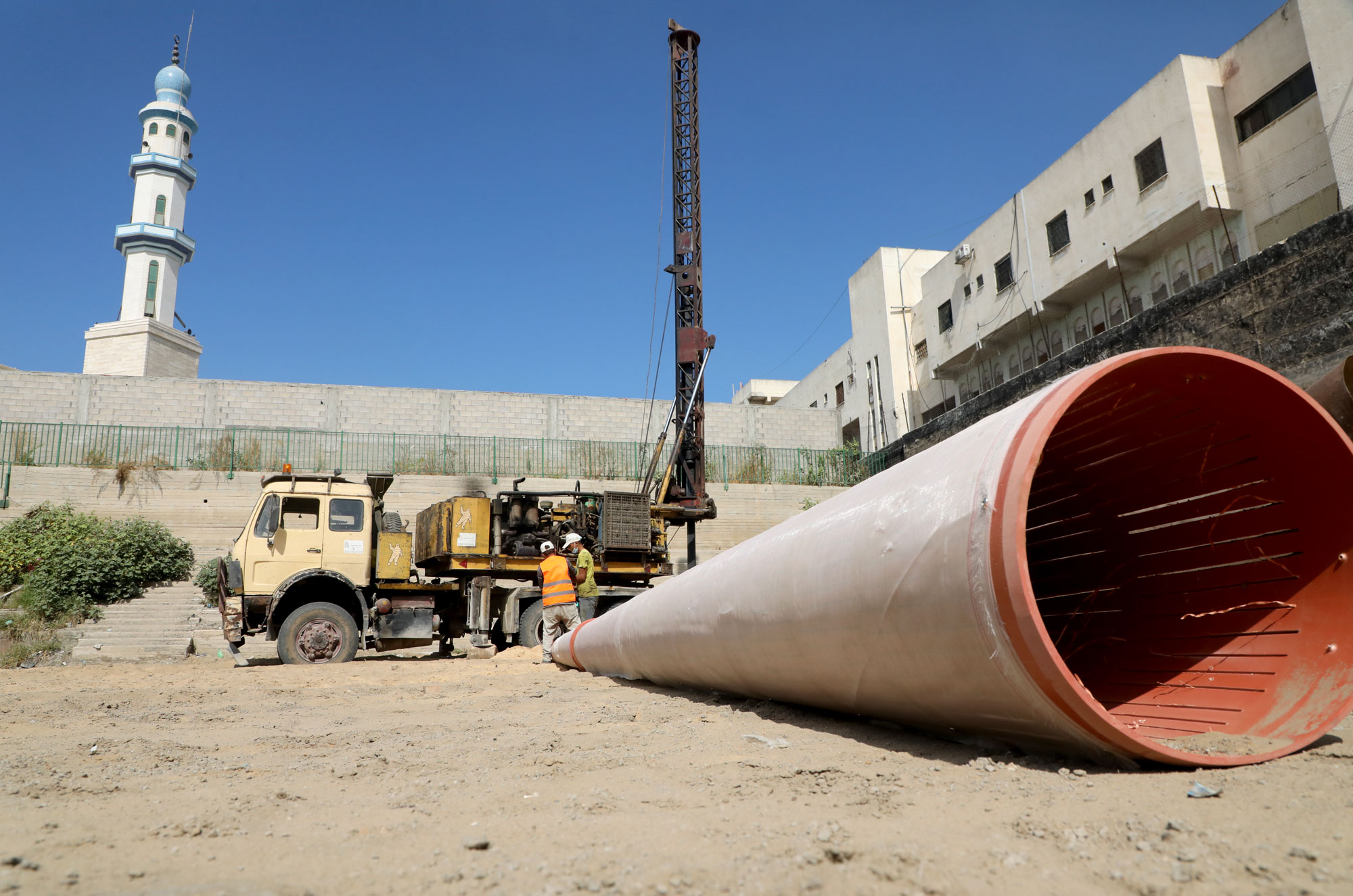 Segments of new pipeline laid out in the basin.