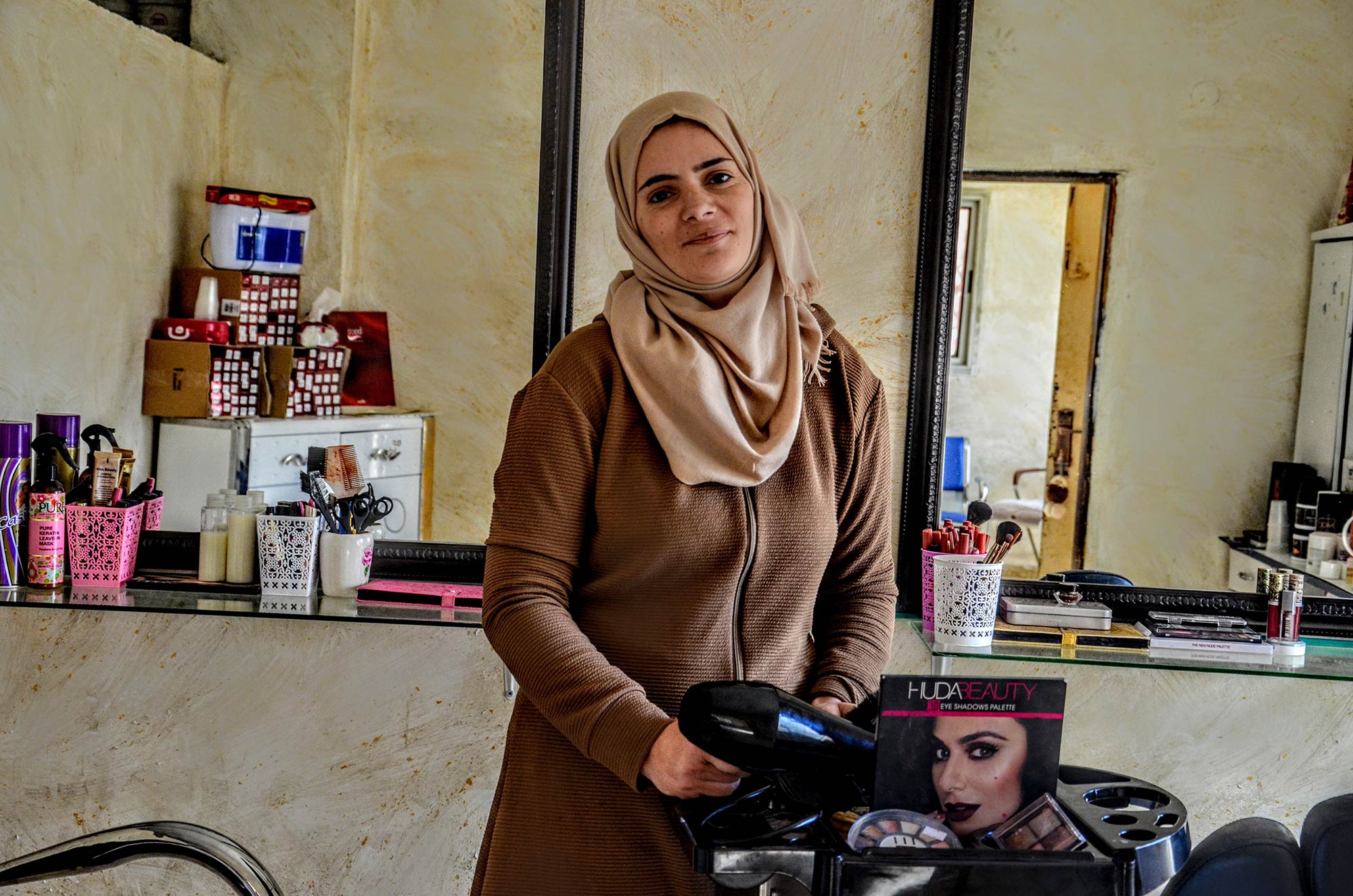 women’s-empowerment,-women-can,-Palestine,-West-Bank,-Abeer-EDITED Abeer in her salon, which will provide her with income and independence through the Women Can program.