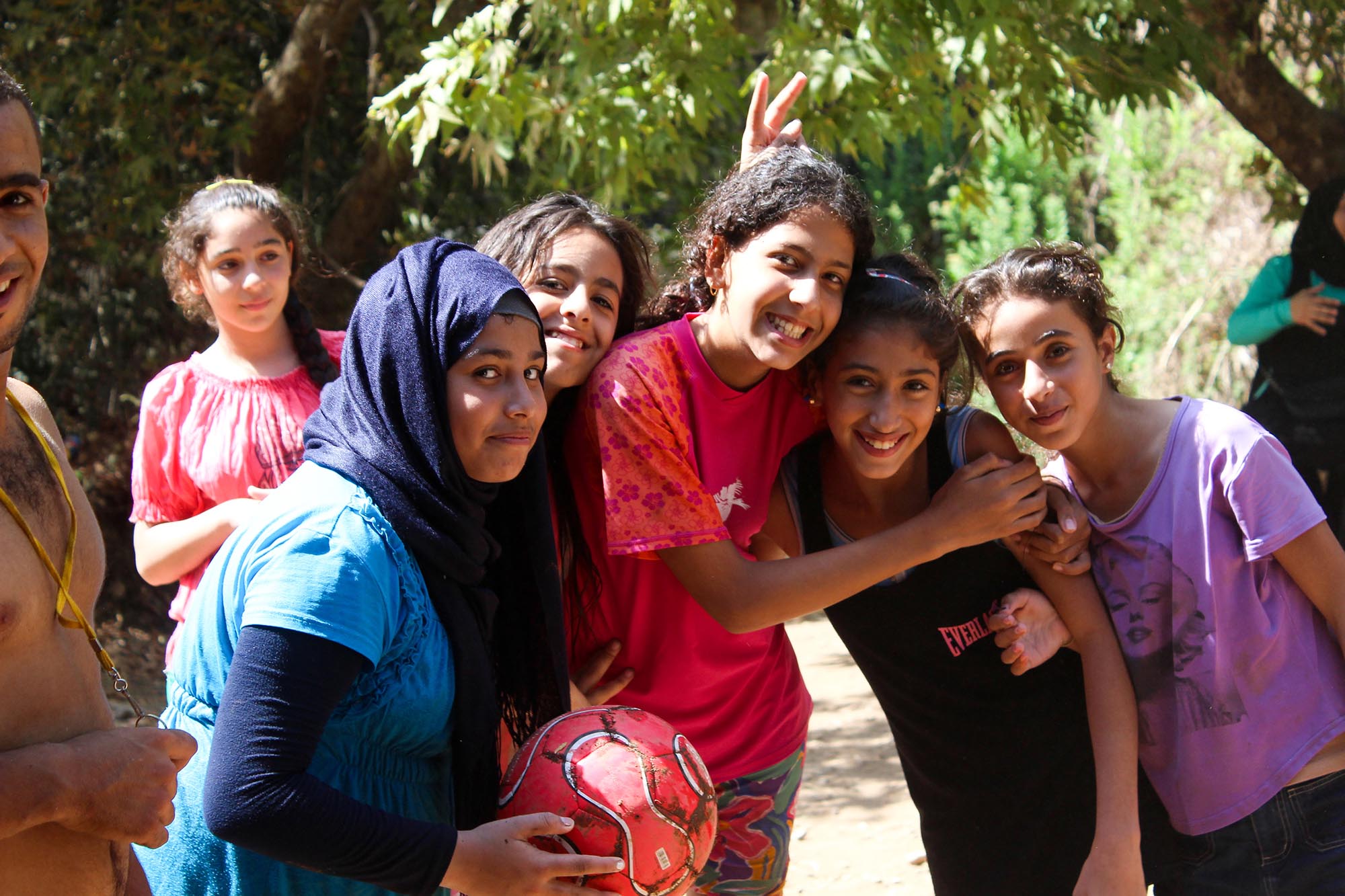 Girls in Beddawi camp participating in Sports for Peace.