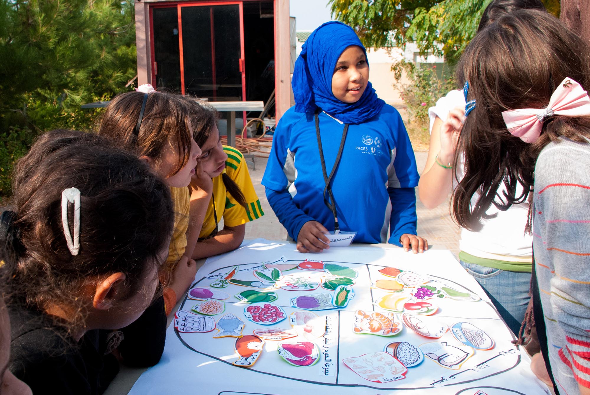 Board games and group activities are part of Anera’s Sports for Peace and Development program.
