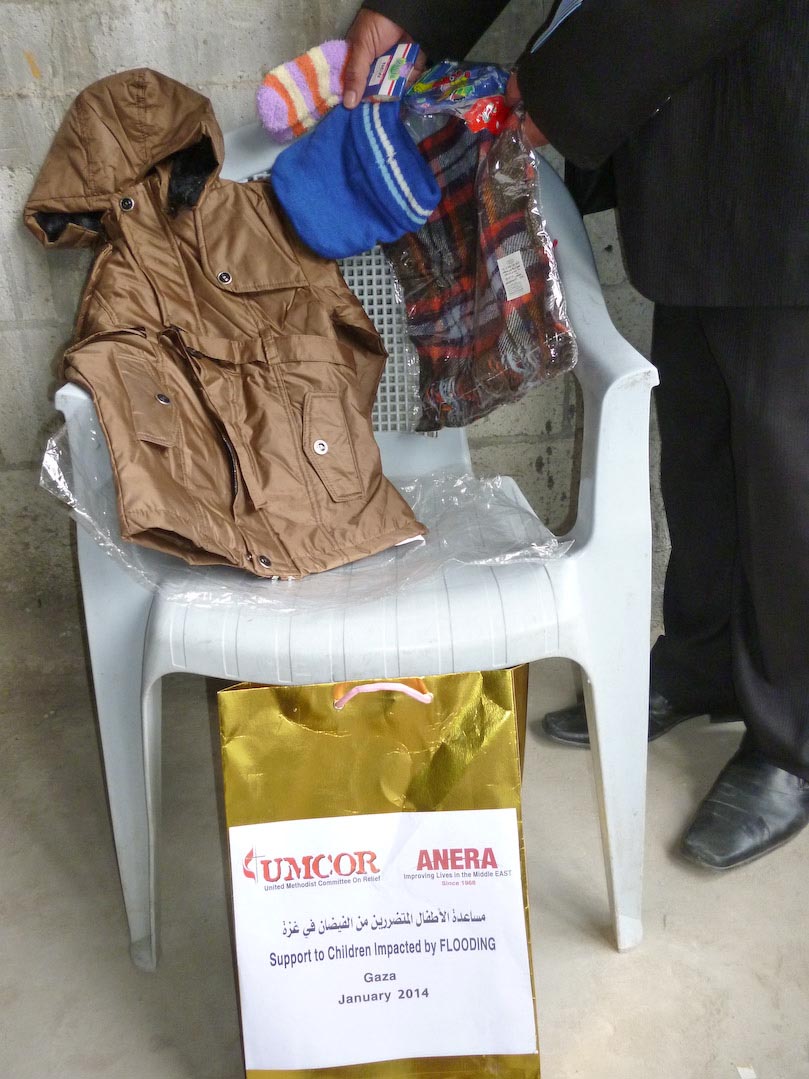 Content of Anera's winter clothes kits distributed in Gaza.