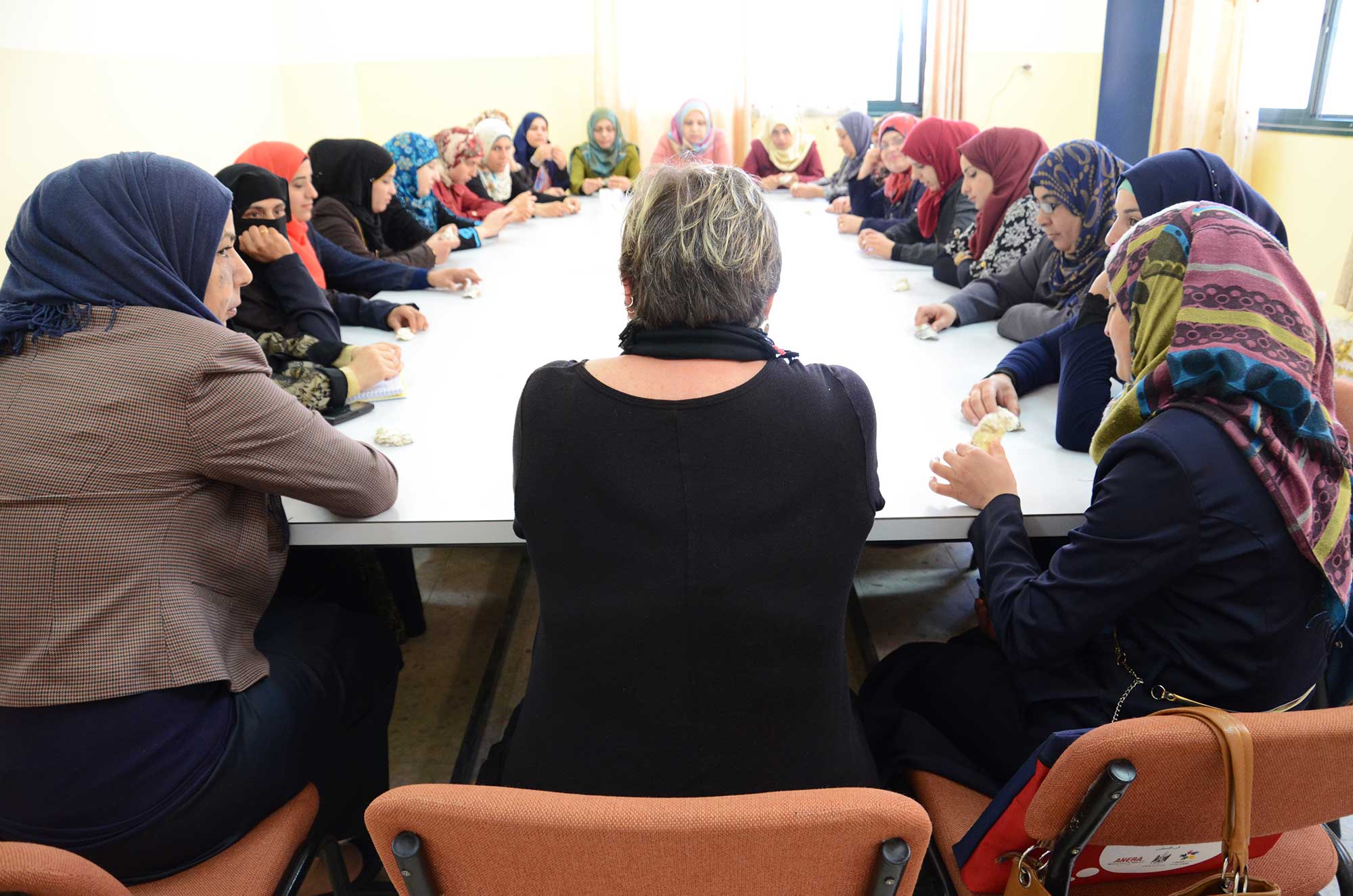 TOT-ARTS-6 The teachers get ready for a day of learning with expressive arts specialist Khitam Idilbi.