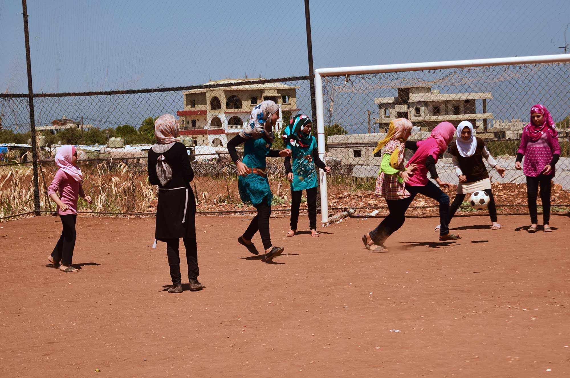 SYRIAN-REFUGEE-3 When it’s their turn on the field, the girls put their hearts into the sport.