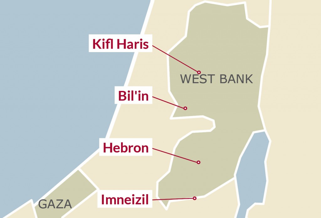 Four towns in Palestine where settlements have made residents feel isolated and vulnerable.
