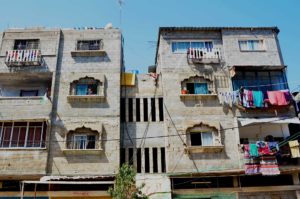 This is where Najah, Zayna's grandmother, lives. The entire apartment building is enjoying the new water connection.