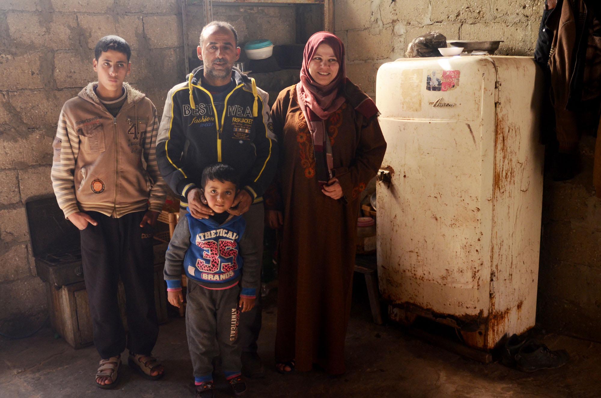 The Zoerob family in their home in Gaza.