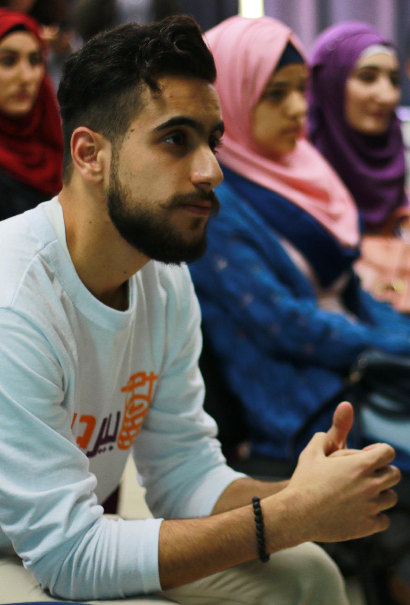 A Birzeit University student takes part in BirHakaya program to boost Palestinian youth voices.