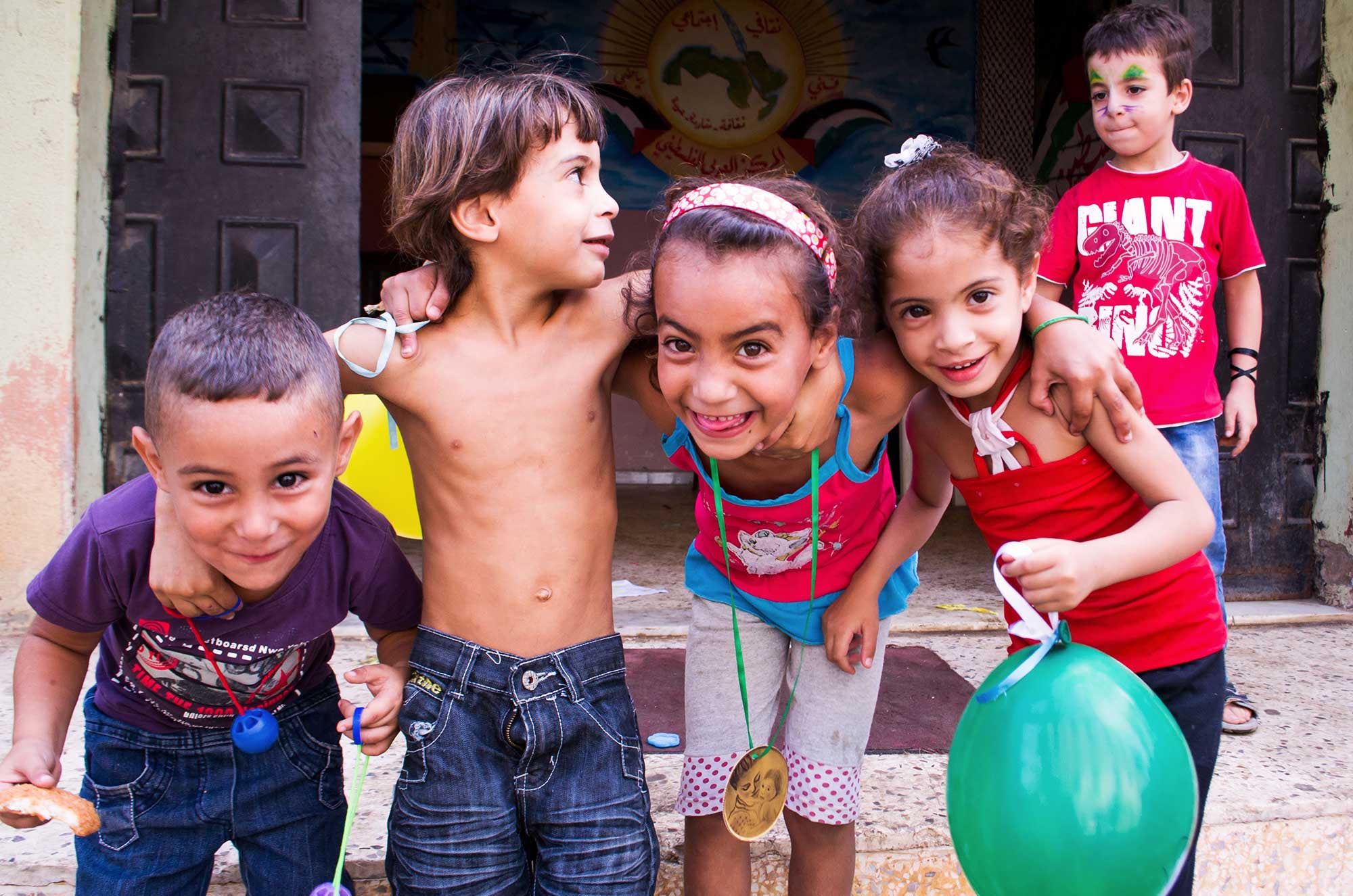 Palestinian children in Lebanon refugee camp