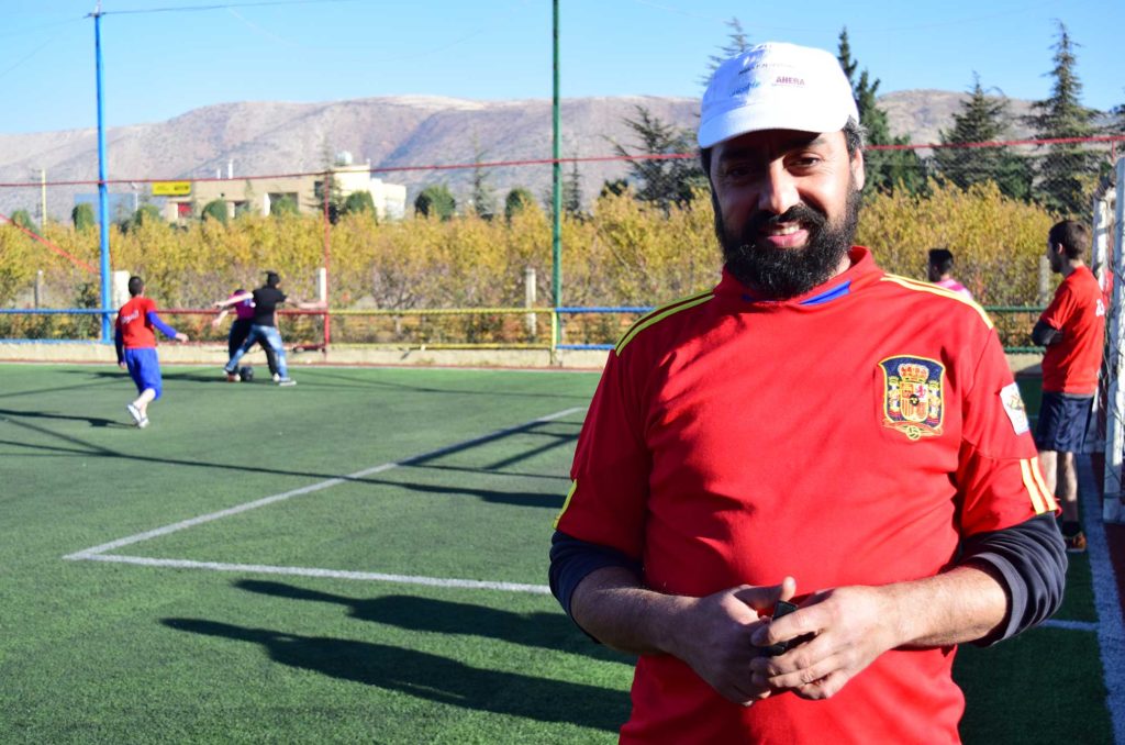 Abdo Hammoud, a student from Anera's non-formal education courses, became one of the trainers overseeing Anera’s sports activities in Majdal Anjar.