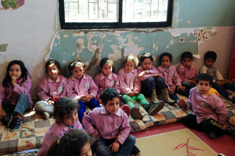 Two Preschools in Lebanon Camps Transformed Burj El Barajneh camp preschool before the renovation.