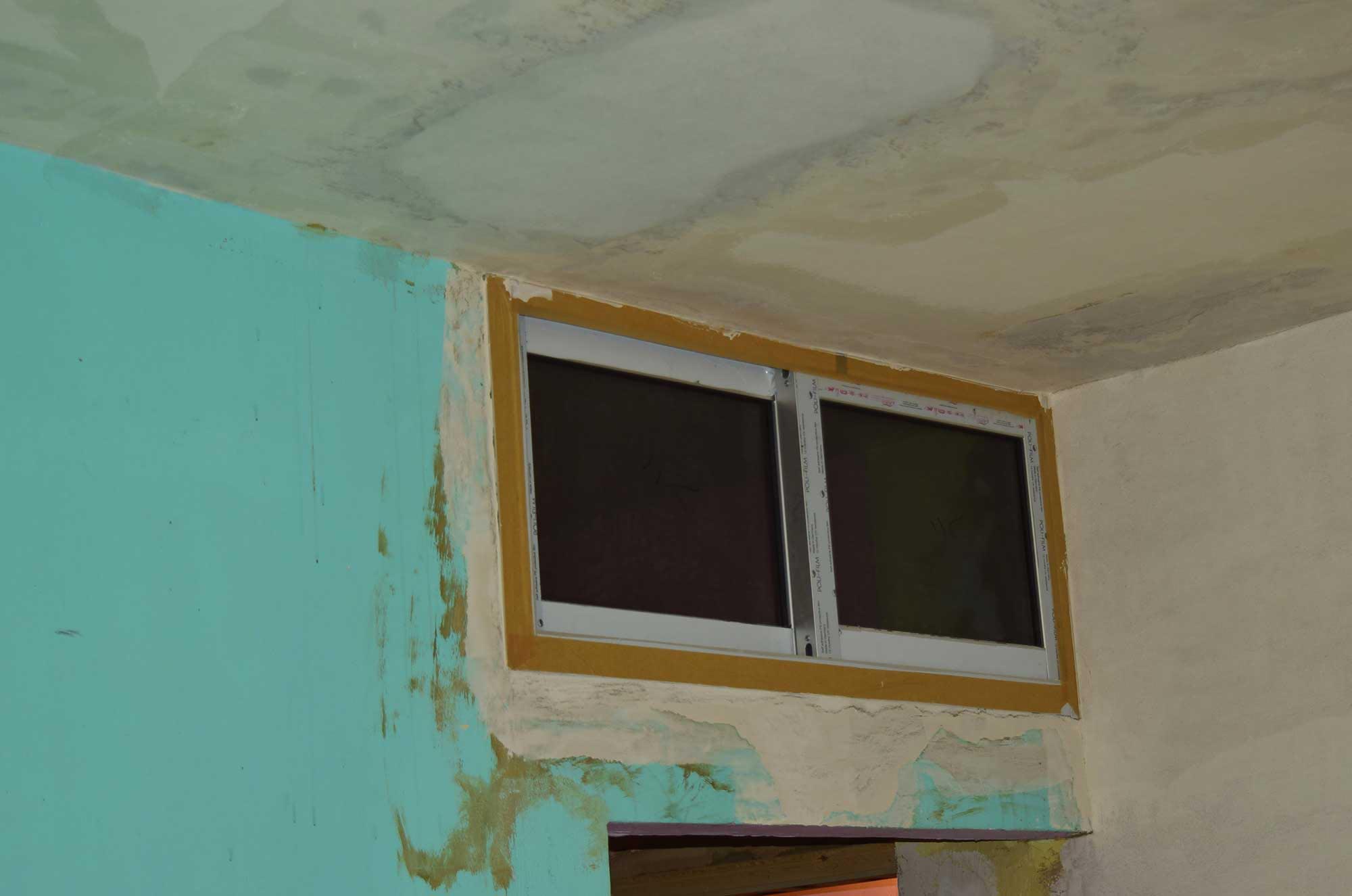 The old windows at a Lebanon preschool.