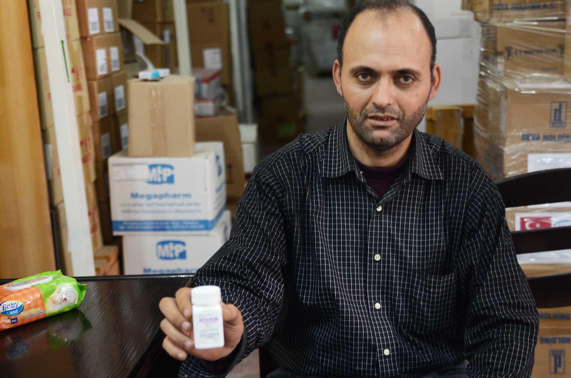 DELIVERING-MEDS-2 Ahmed, a type-2 diabetes patient, is thankful for the donated medicine.