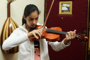 Evet El-Turk takes her music seriously, and is very grateful for the violins.
