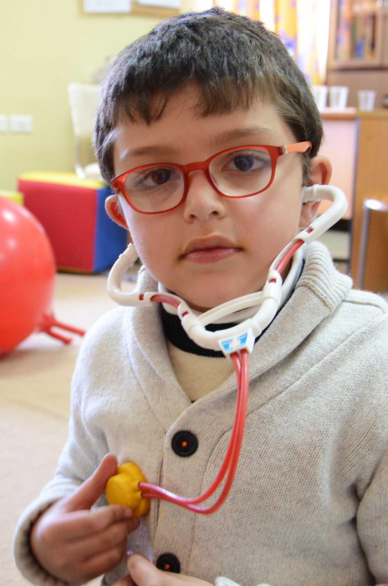 After three months of educational support at the Spafford Center, Mohammad’s motor skills have improved.