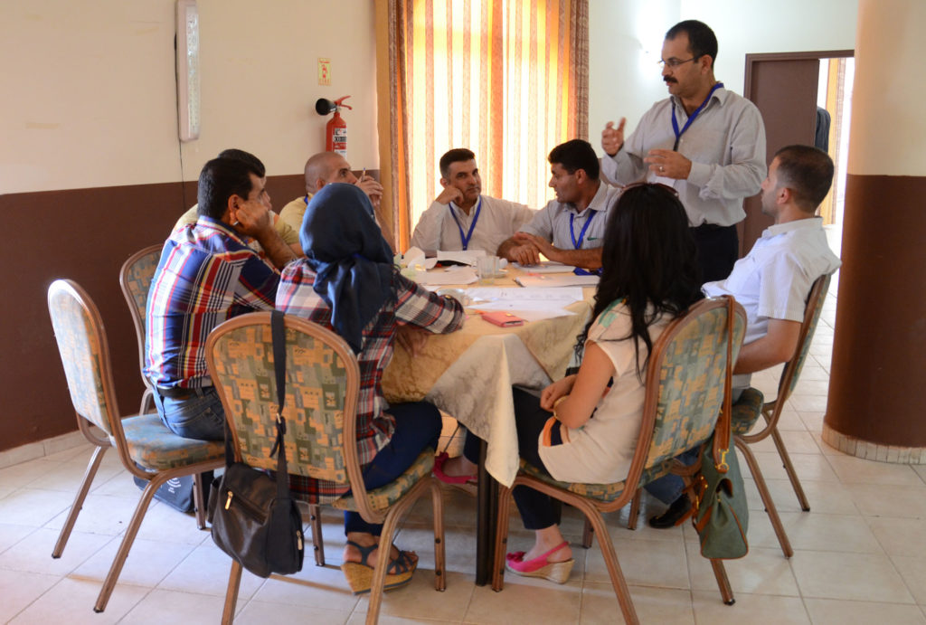 Anera Agricultural Projects Manager Naser Qadous answers a question during the training for West Bank agricultural professionals.