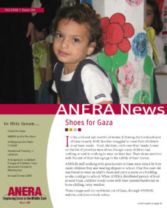 Cover of the Anera newsletter from the fall of 2009.