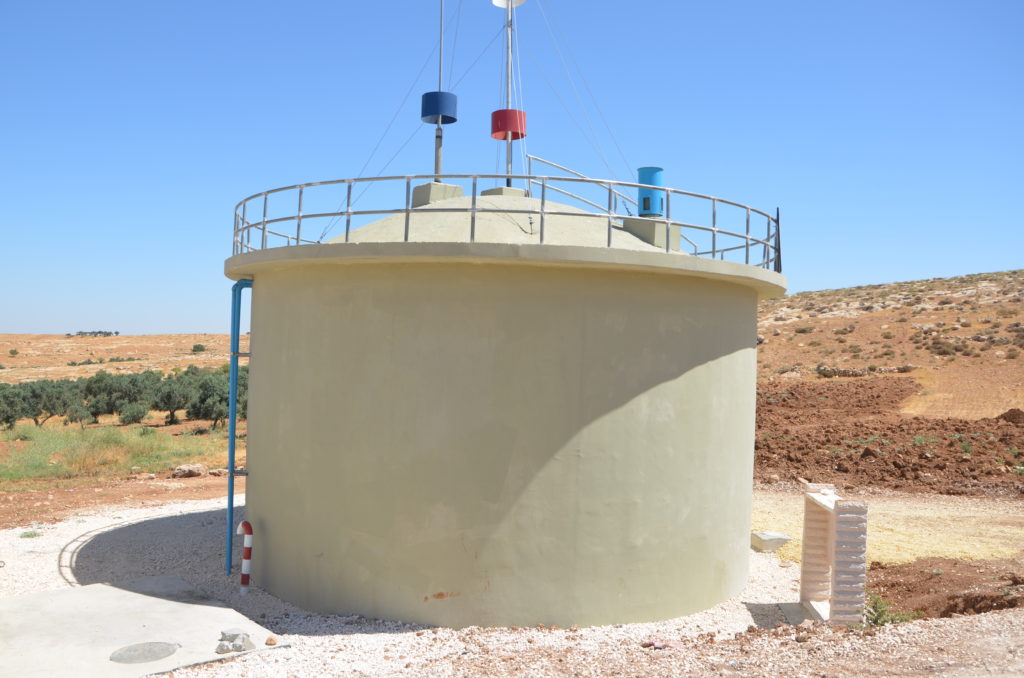 A new reservoir pumps water to Bedouin families in Imneizeil.