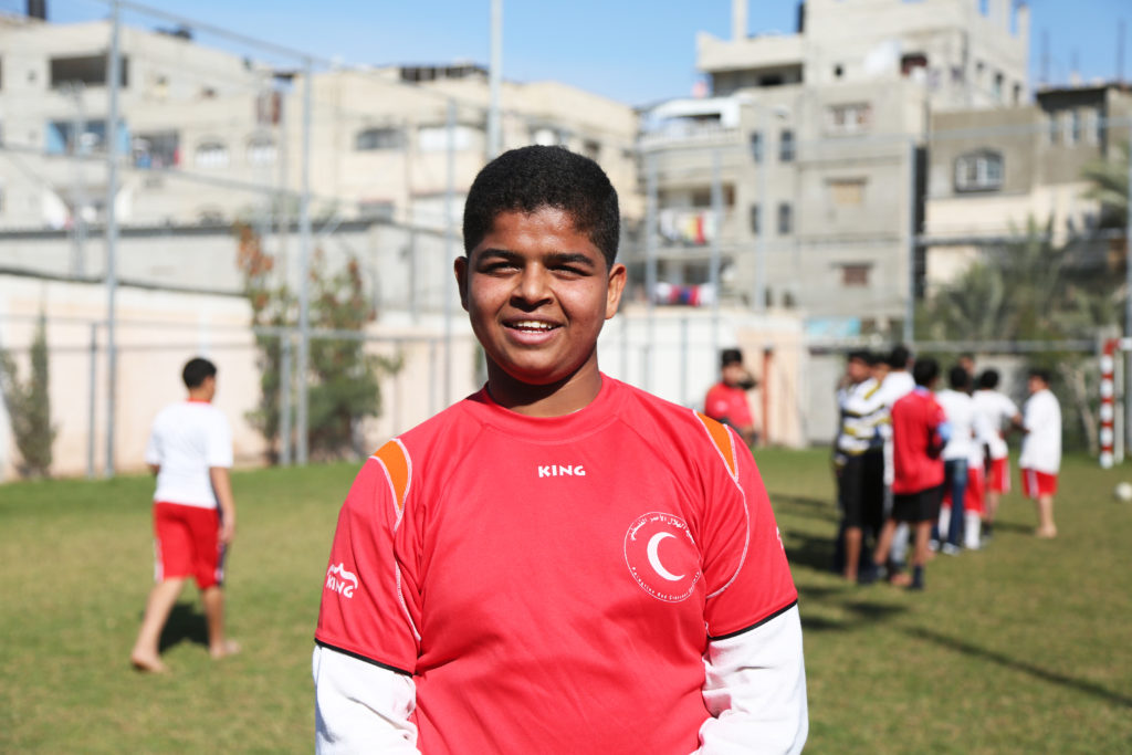 Moaz is a popular teen at the Gaza rehabilitation center because of his optimism and perseverance.