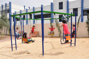 Anera transformed a rocky field into this colorful public park in West Bank village of Ras Karkar.