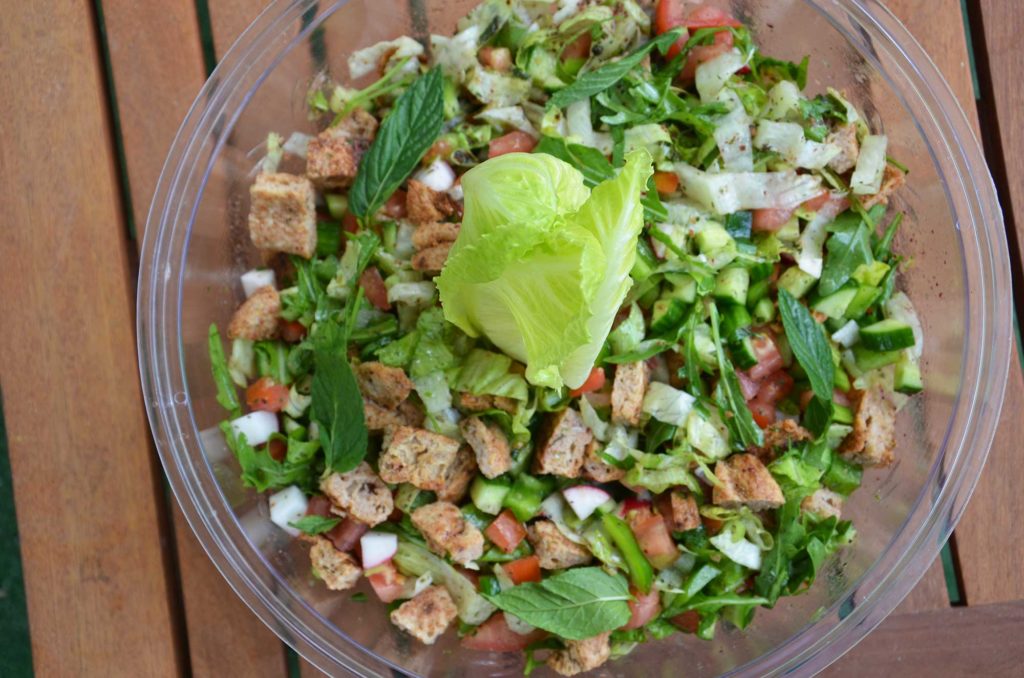 Fattoush is a fresh, light side dish, perfect for maqluba.