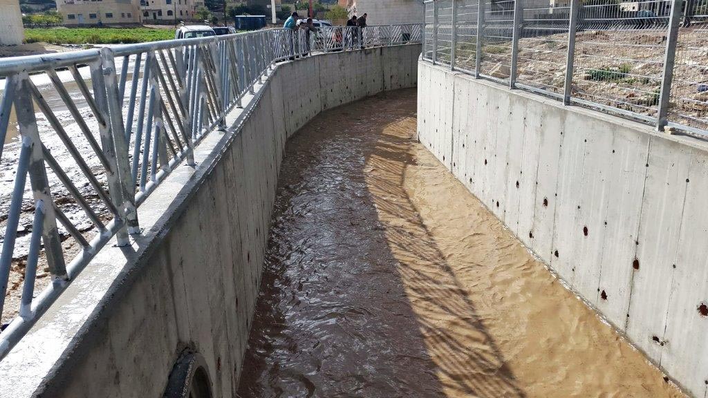 Qabatiya rainwater drainage in Jenin.