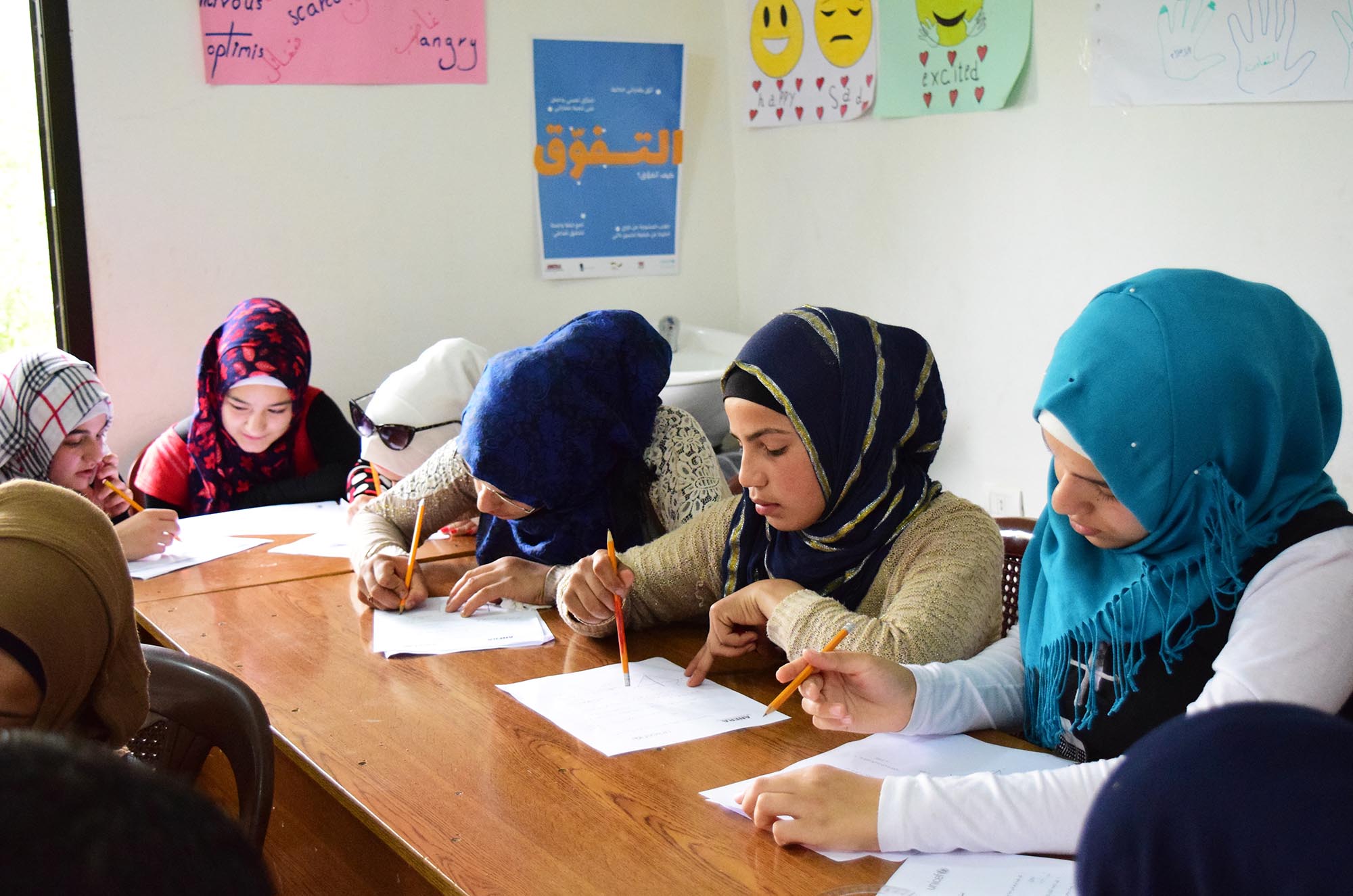 Students during literacy and numeracy courses implemented at the association
