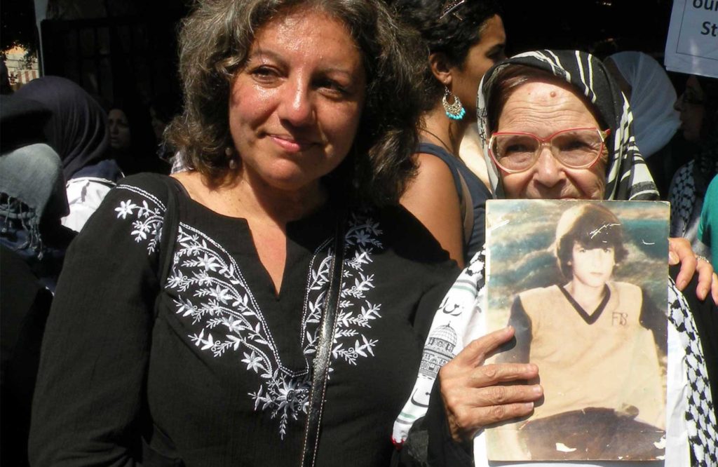Zeina with the mother of one of the martyrs in the Sabra-Shatila massacre of 1982.