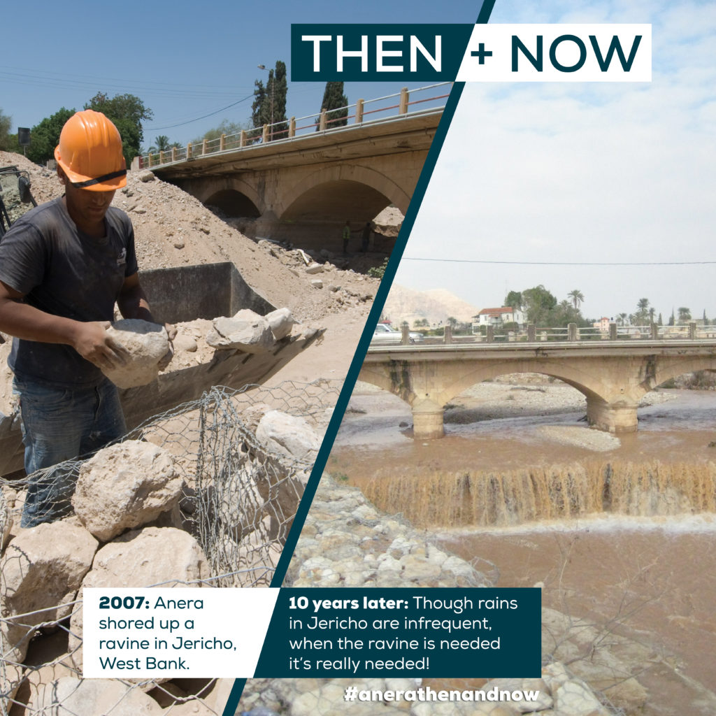 2007, Anera builds gabions to protect the surrounding community. A decade later, they are still doing their job.