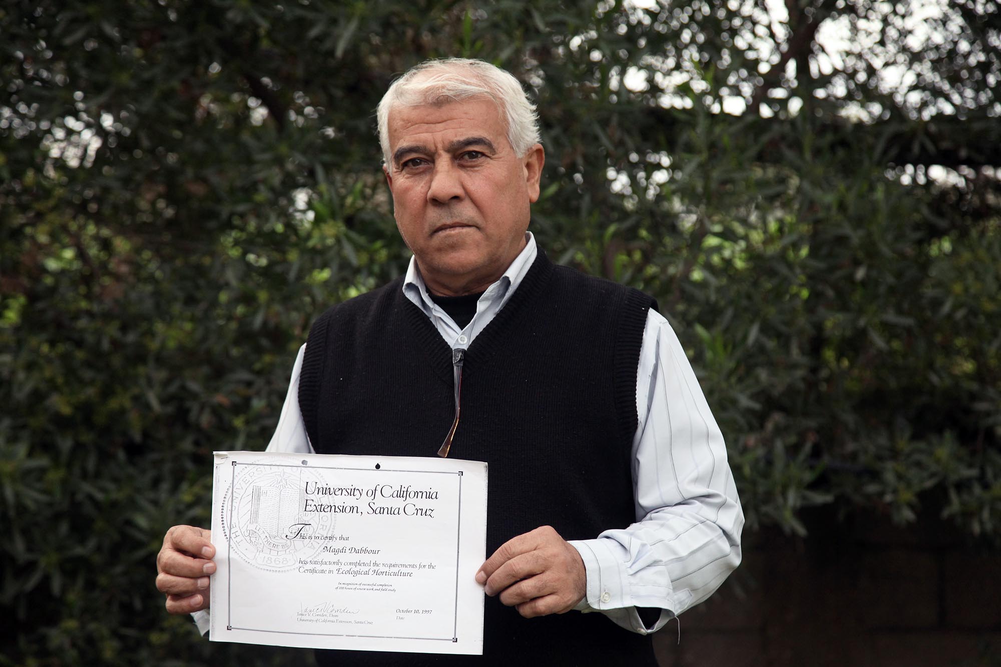 Magdi Dabour has been advocating for organic farming in Gaza since 1997