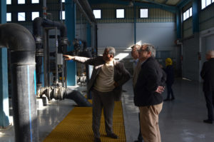 Anera President Sean Carroll gets a tour of the Khan Younis desalination plant.
