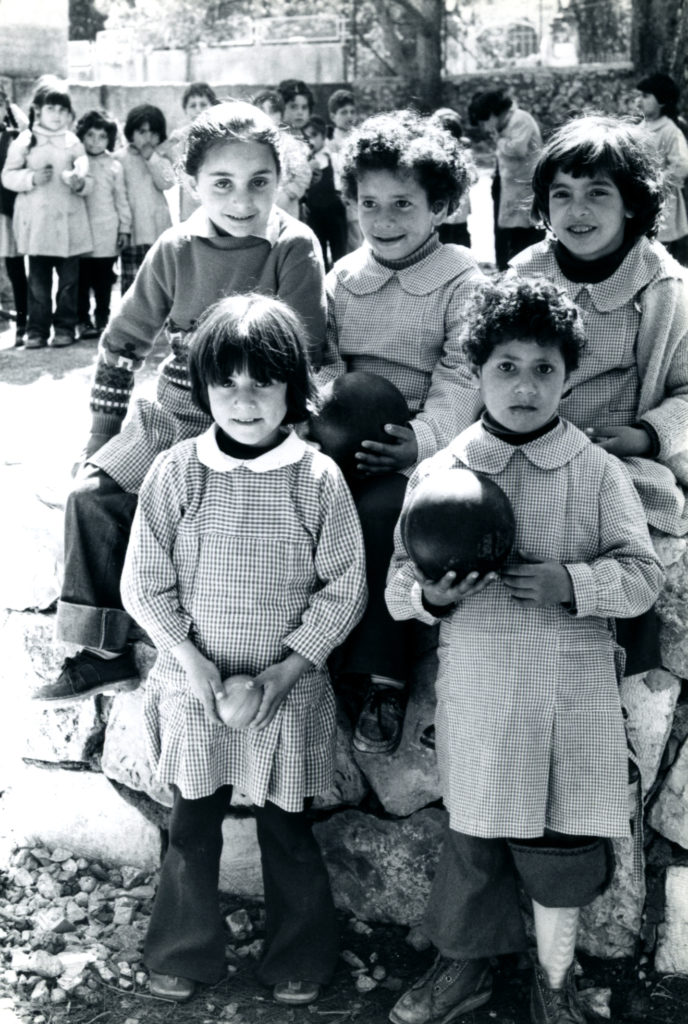 Girls at the Dar El Tifl School in Jerusalem.