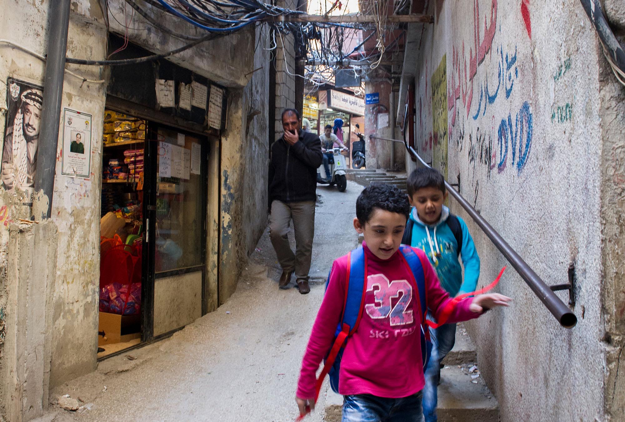 This is a typical “street” in Burj El Burajneh Palestinian refugee camp in Lebanon.
