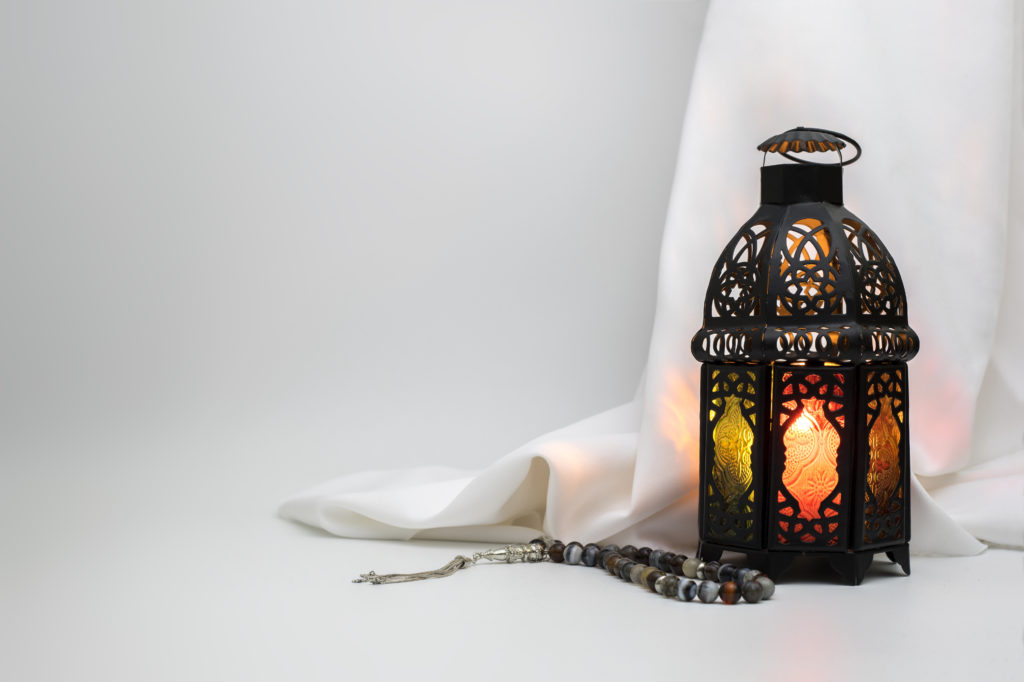 A fanous, or lantern, that is typically displayed during Ramadan.