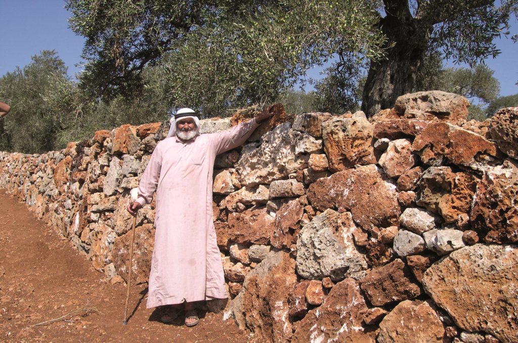 An old terrace wall in the town of Yatma, near Nablus.