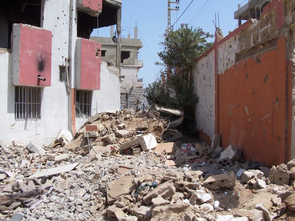Much of the Center was destroyed during the 2007 war Much of the Center was destroyed during the 2007 war