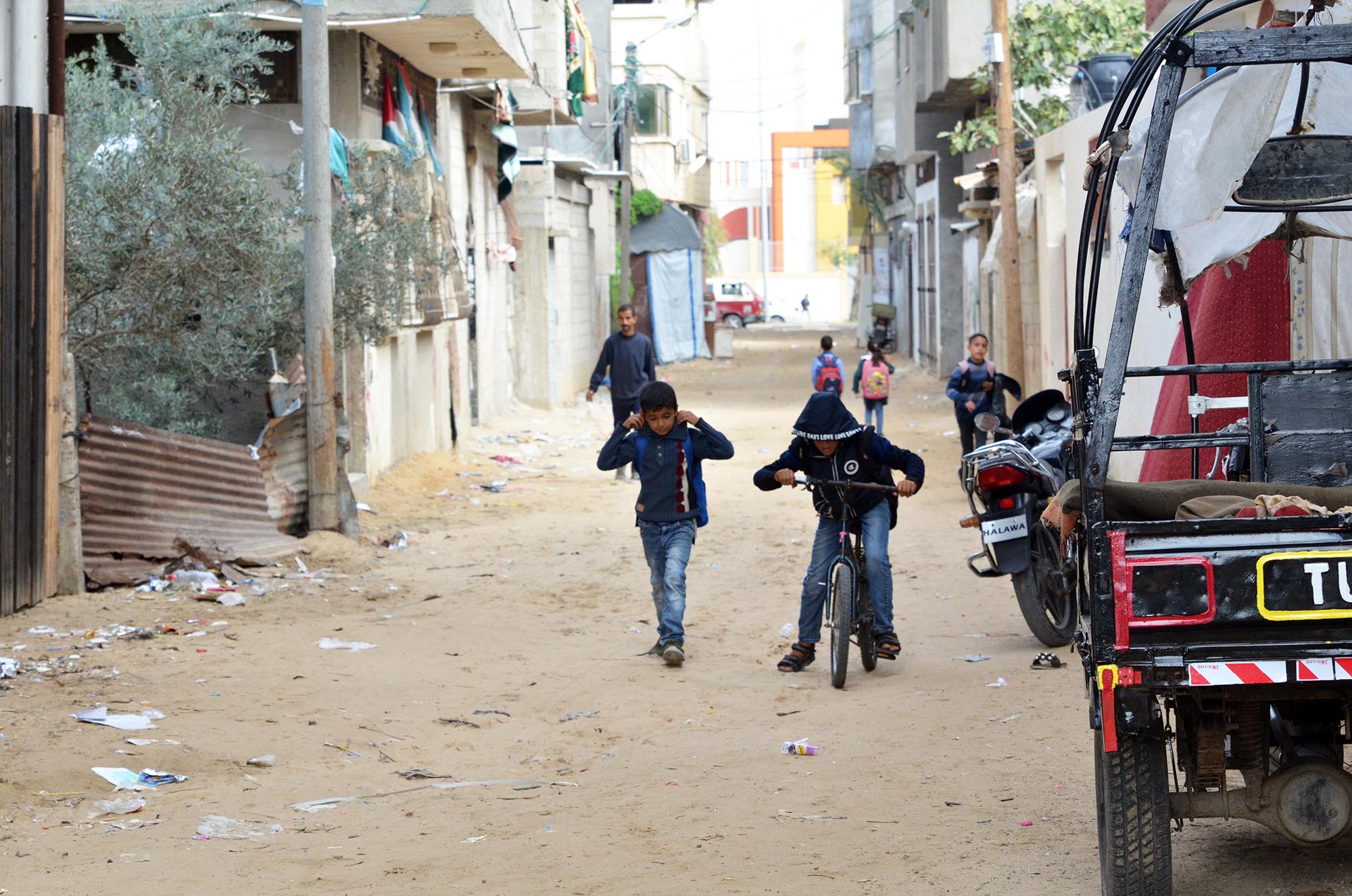 A typical unpaved road in Zeitoun, Gaza.