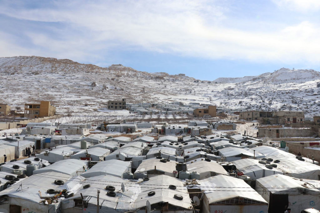 The temporary habitations in Arsal are particularly vulnerable to heavy snowfall and extreme weather.