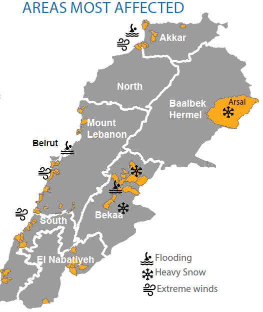 Storm impacted areas