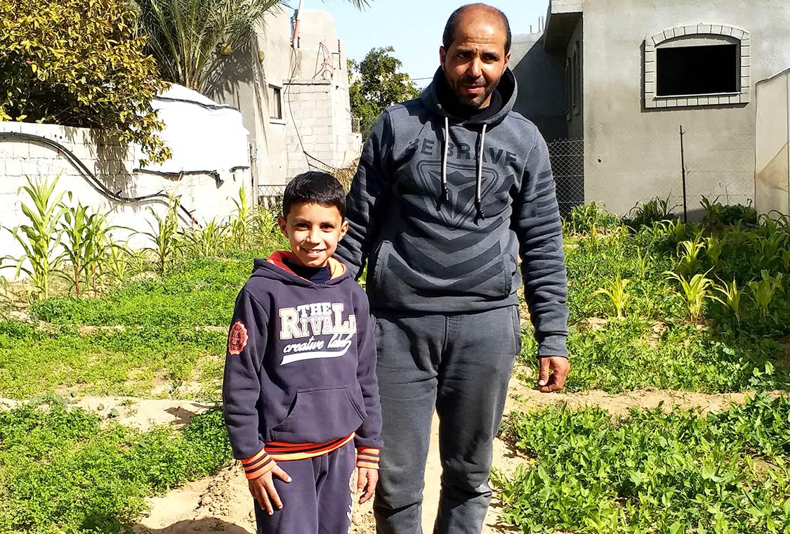 Mohamed and his son Moetasem enjoy having a morning walk around their Gaza neighborhood.