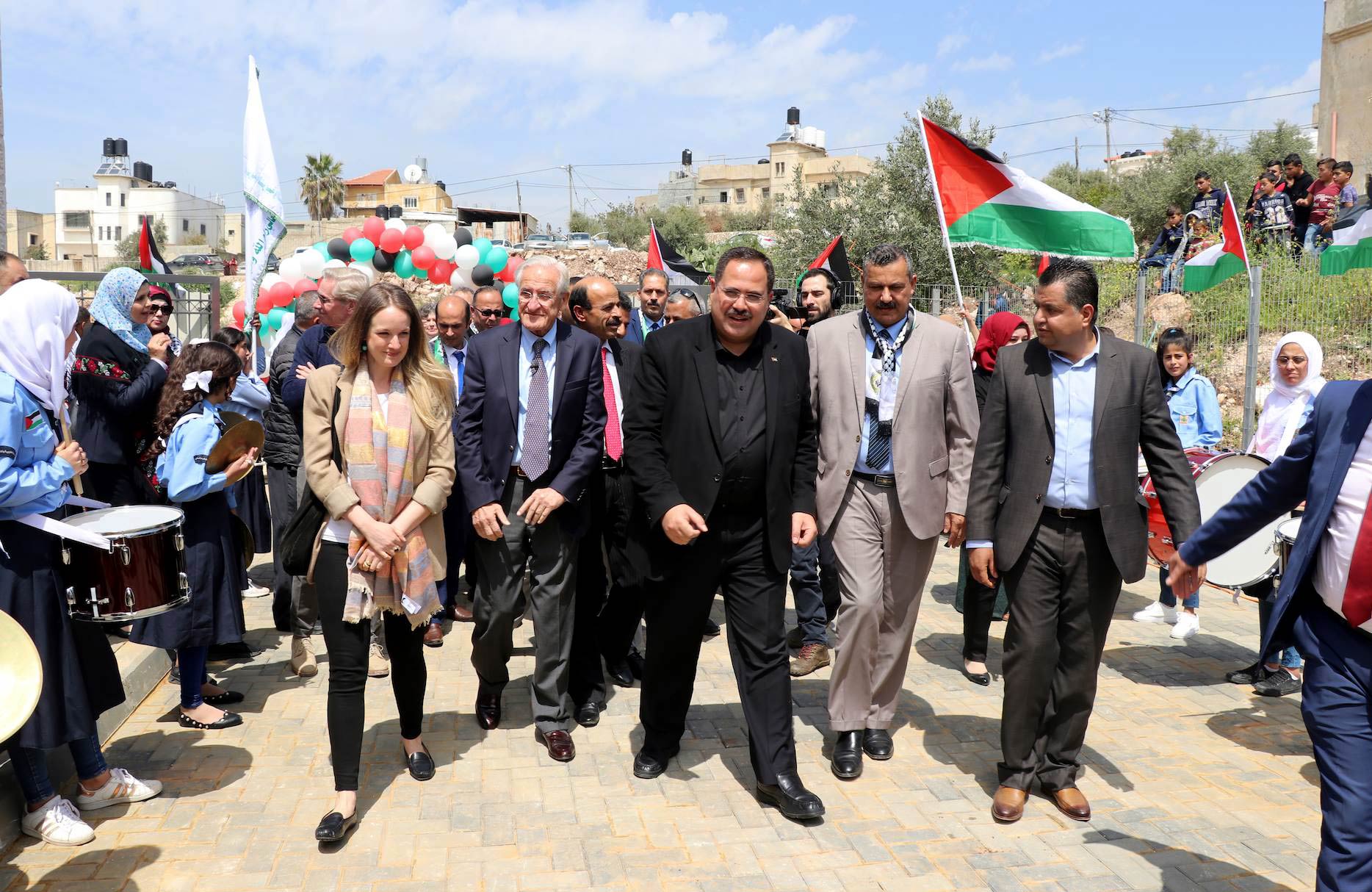 Qibya kindergarten opening with Tarazi family and Minister of Education