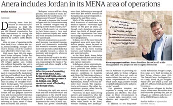Anera includes Jordan in its MENA area of operations