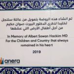 Plaque: In memory of Albert Sowan Hackim MD