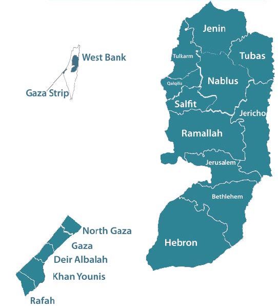 PCID map Anera's PCID built infrastructure in all regions of Palestine.