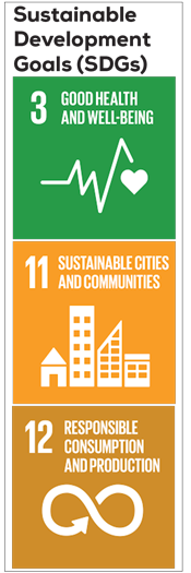 Anera's work in solid waste management in Lebanon supports the SDGs related to good health, sustainable cities and communities, and responsible consumption and production (SDGs 3, 11, 12).